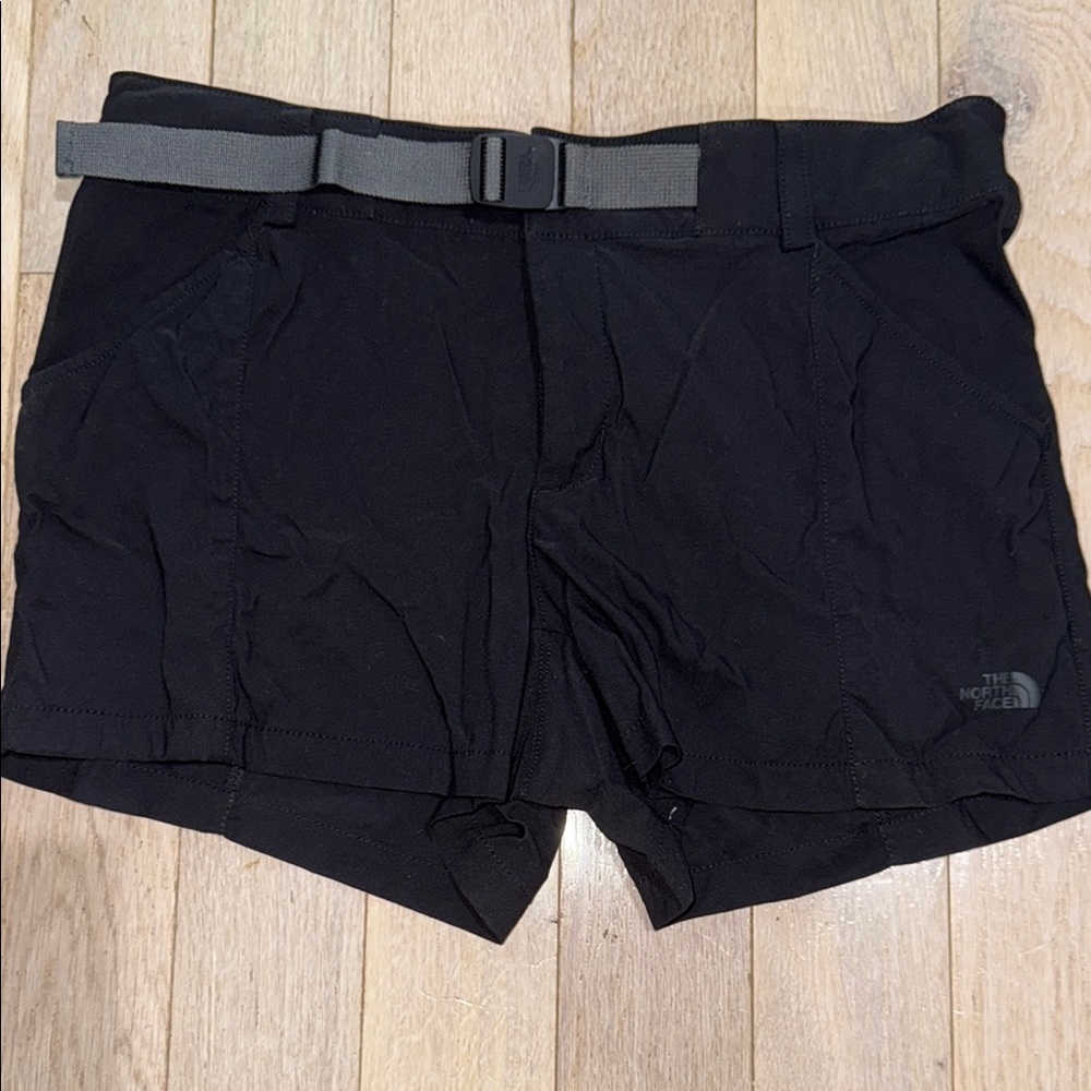 The North Face Black Shorts with Gray Belt